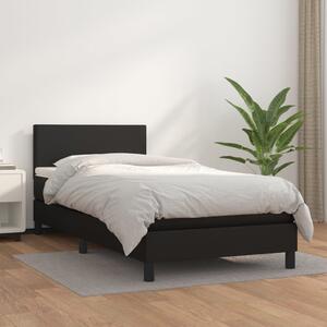 Krevet s oprugama i madracem crni 90x190 cm od umjetne kože - Crna / 90 x 190 cm