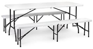 Ugostiteljski set stol + 2 klupe 180cm bijeli