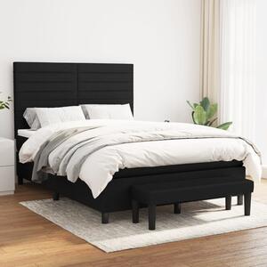 Krevet s oprugama i madracem crni 140 x 190 cm od tkanine - Crna / 140 x 190 cm