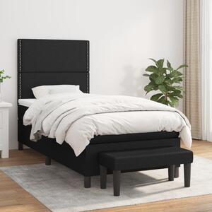 Box spring krevet s madracem crni 90x190 cm od tkanine - Crna / 90 x 190 cm