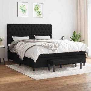 Krevet s oprugama i madracem crni 160x200 cm od tkanine - Crna / 160 x 200 cm