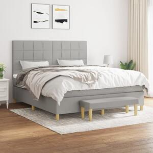 Krevet box spring s madracem svjetlosiva 160x200 cm tkanina - Siva / 160 x 200 cm