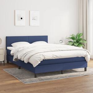 Krevet s oprugama i madracem plavi 140x200 cm od tkanine - Plava / 140 x 200 cm