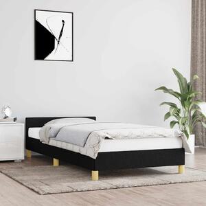 Okvir kreveta s uzglavljem bez madraca crni 90x200cm od tkanine - Crna / 90 x 200 cm