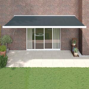 Tenda na uvlačenje antracit 5 x 3 m od tkanine i aluminija - Antracitno siva / 5 x 3 m