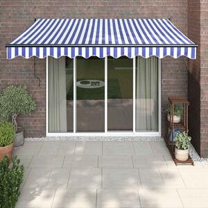 Tenda na uvlačenje plavo-bijela 3 x 2,5 m tkanina i aluminij - Plava / 3 x 2.5 m