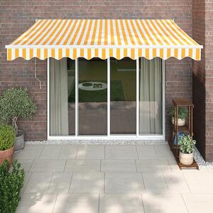 Tenda na uvlačenje žuto-bijela 3 x 2,5 m od tkanine i aluminija - Žuta / 3 x 2.5 m