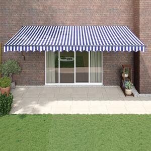 Tenda na uvlačenje plavo-bijela 5 x 3 m od tkanine i aluminija - Plava / 5 x 3 m