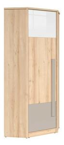 Kutni ormar Boston BD111Siva, Bukva, Sjajno bijela, 199x80x80cm, Porte guardarobaVrata ormari: Klasična vrata