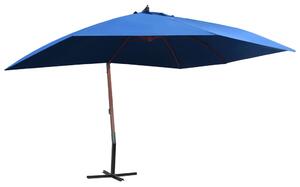 Viseći suncobran s drvenim stupom 400 x 300 cm plavi - Plava / N/A