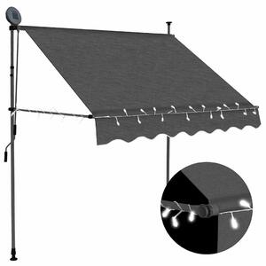 Tenda na ručno uvlačenje s LED svjetlima 100 cm antracit - Antracitno siva / N/A