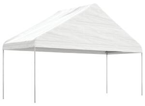 Sjenica s krovom bijela 5,88 x 2,23 x 3,75 m polietilen - Bijela / 5.88 x 2.23 x 3.75 m
