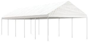 Sjenica s krovom bijela 11,15 x 4,08 x 3,22 m polietilen - Bijela / 11.15 x 4.08 x 3.22 m