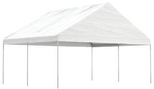 Sjenica s krovom bijela 4,46 x 5,88 x 3,75 m polietilen - Bijela / 4.46 x 5.88 x 3.75 m