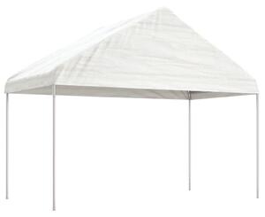 Sjenica s krovom bijela 4,08 x 2,23 x 3,22 m polietilen - Bijela / 4.08 x 2.23 x 3.22 m