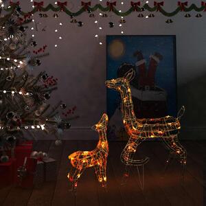 VidaXL Akrilna obitelj sobova božićni ukras 160 LED raznobojni