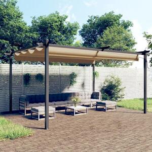 Vrtna sjenica s pomičnim krovom 4 x 3 m smeđesiva - Tupe / 4 x 3 x 2.2 m
