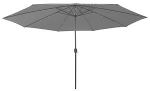 Vrtni suncobran s LED svjetlima 400 cm antracit - Antracitno siva / N/A