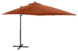 Konzolni vrtni suncobran sa stupom LED 250 cm terakota - Smeđa / 250 cm