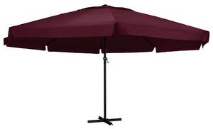 Vrtni suncobran s aluminijskim stupom 600 cm bordo - Crvena / 600 cm