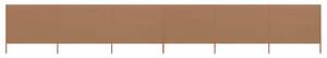 Vjetrobran sa 6 panela od tkanine 800 x 120 cm smeđe-sivi - Tupe / 800 x 120 cm
