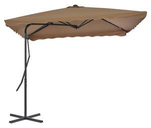 Vanjski suncobran s čeličnim stupom 250 x 250 cm smeđesivi - Tupe / N/A