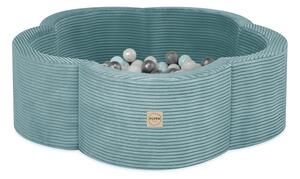 Plush Nest Suhi cvjetni bazen, 95x30, plavi, Cvjetna zabavna zona, 200 kuglica: biserne, biserne