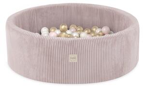 Plush Nest bazen s lopticama, svijetlo ružičasta, okrugla, 90x30, 200 loptica: biserna, svijetlo ružičasta, zlatna