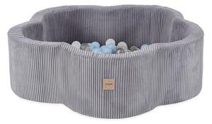 Plush Nest bazen za suho cvijeće, 95x30, siva, Floral Fun Zone, 200 kuglica: biserna, srebrna