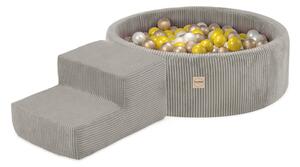 Plush Nest Igralište Suhi bazen 90x30 + stepenica (+200 loptica: biserna, zlatna, žuta), bež