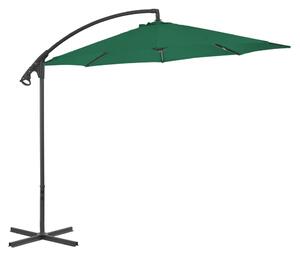 Konzolni vrtni suncobran s čeličnim stupom 300 cm zeleni - Zelena / N/A
