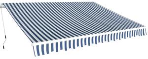 Sklopiva tenda na ručno upravljanje 350 cm crno-bijela - Plava / 350 cm