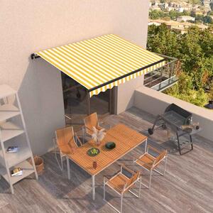 Tenda na ručno uvlačenje 350 x 250 cm žuto-bijela - Žuta / 350 x 250 cm
