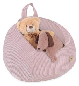 Plush Nest Vrećica za pohranu igračaka i plišanih igračaka, dječji puf, svijetlo ružičasta, mini