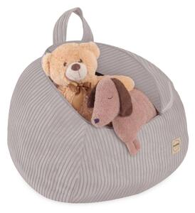 Plush Nest Vrećica za pohranu igračaka i plišanih igračaka, dječji puf, bež, mini