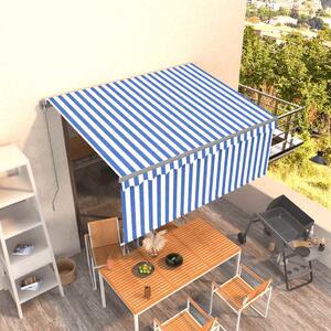 Tenda na ručno uvlačenje s roletom 3,5 x 2,5 m plavo-bijela - Plava / 3,5 x 2,5 m