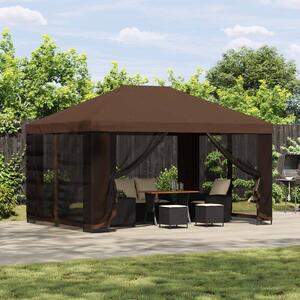 Gazebo 4 × 3 m Smeđa Poliester i čelik 190 gsm - Smeđa / 4 × 3 m