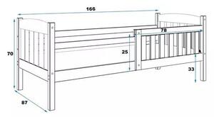 Dječji krevet Kubus 80×160 s madracem - Prirodno drvo