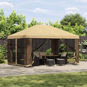 Gazebo 4 × 3 m Krem Poliester i čelik 190 gsm - Krem / 4 × 3 m