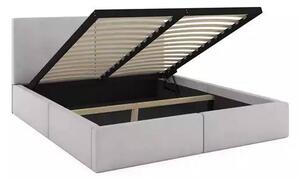 Tapecirani krevet Hilton 120×200 s madracem i spremnikom - Siva