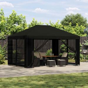 Gazebo 4 × 3 m Crna Poliester i čelik 190 gsm - Crna / 4 × 3 m