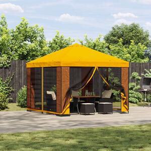 Gazebo 3 x 3 m Žuta Poliester i čelik 190 gsm - Žuta / 3 x 3 m