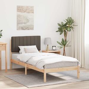 Krevetni okvir s tapiciranim uzglavljem Prirodna i taupe - Smeđa / 90 x 200 cm