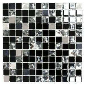 Samoljepljiva mozaik pločica SAM 4CM26 (30 x 30 cm, Staklo, Mješovito crno)