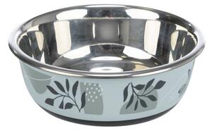 Trixie posuda za pse metal/plastika gumeni rub 0,8 l/fi-17 cm plavosiva