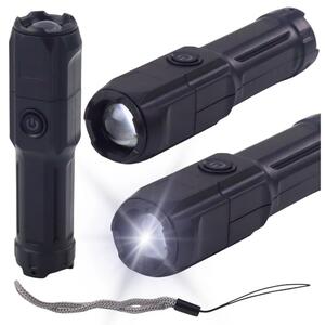 LED svjetiljka s zumom USB punjenje crna
