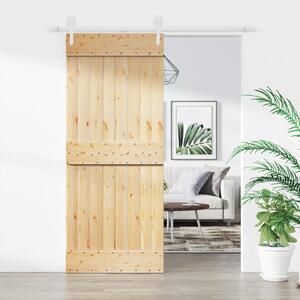VidaXL Klizna vrata s priborom za montažu 85 x 210 cm masivna borovina