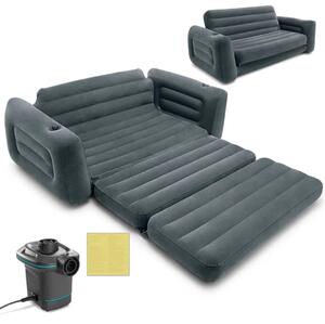 Kauč 2-u-1 baršunasti madrac + pumpa Intex 66552