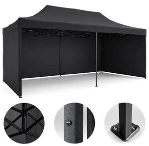 Vrtni paviljon Plonos 3 × 6 m s 3 zida, crni