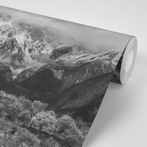 Fototapeta jedinstveni crno-bijeli planinski krajolik